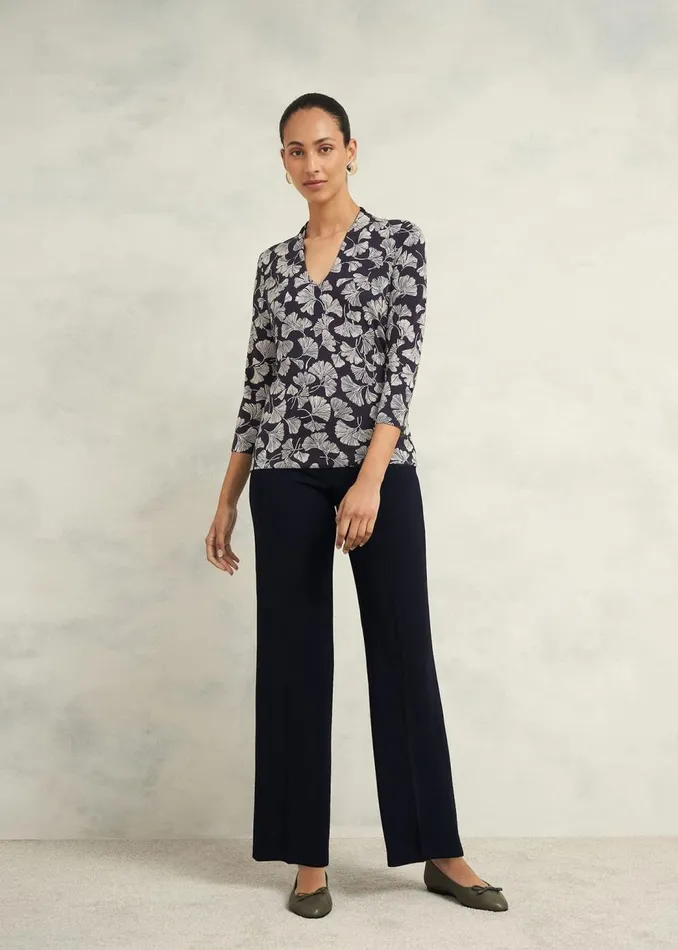 Tops Women HOBBS Aimee Printed Top Navy Ivory