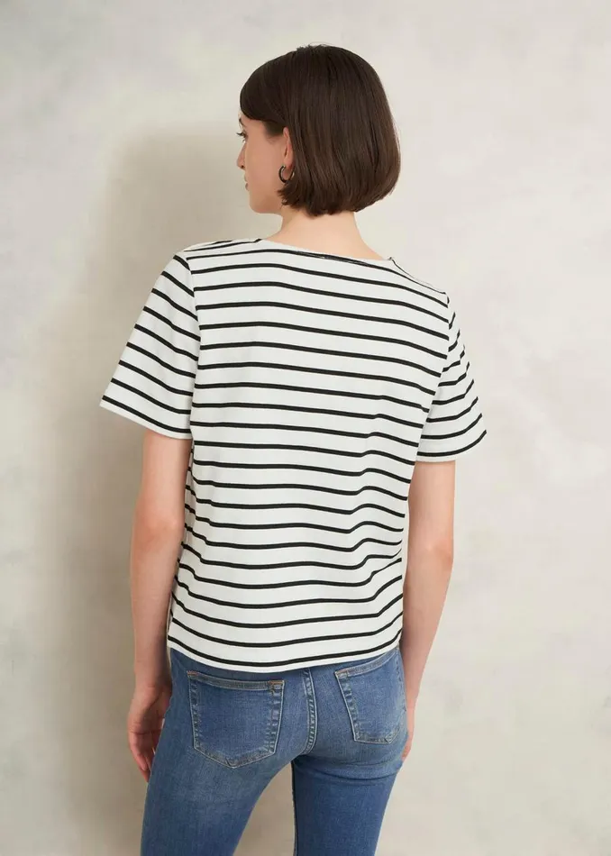 Tops Women HOBBS Bethan Cotton Stripe Top Ivory Black