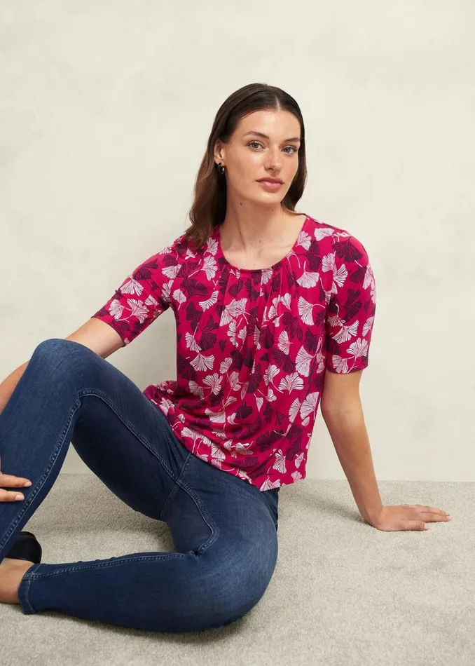 Tops Women HOBBS Jacqueline Printed Top Pink Multi