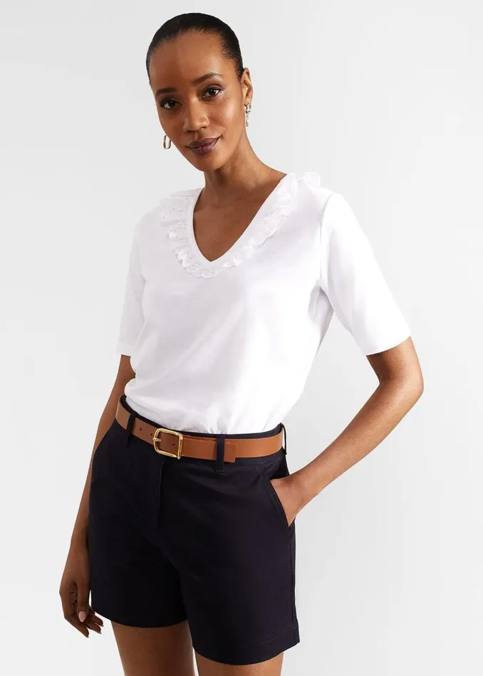 Tops Women HOBBS Mariella Cotton Broderie Top Hobbs White