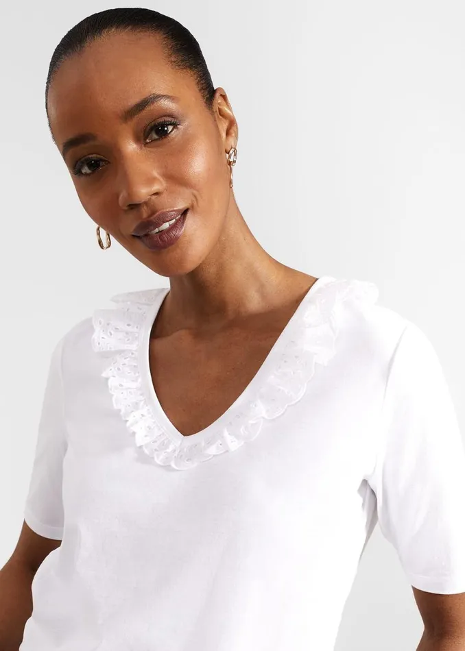 Tops Women HOBBS Mariella Cotton Broderie Top Hobbs White