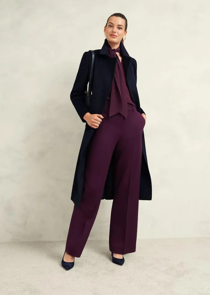 Tops Women HOBBS Mimi Silk Blouse Warm Plum