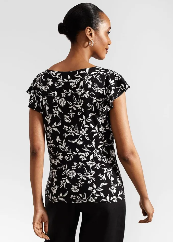 Tops Women HOBBS Nessie Printed Top Black Ivory