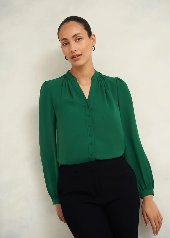 Tops Women HOBBS Peony Blouse Green