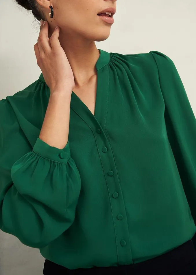 Tops Women HOBBS Peony Blouse Green