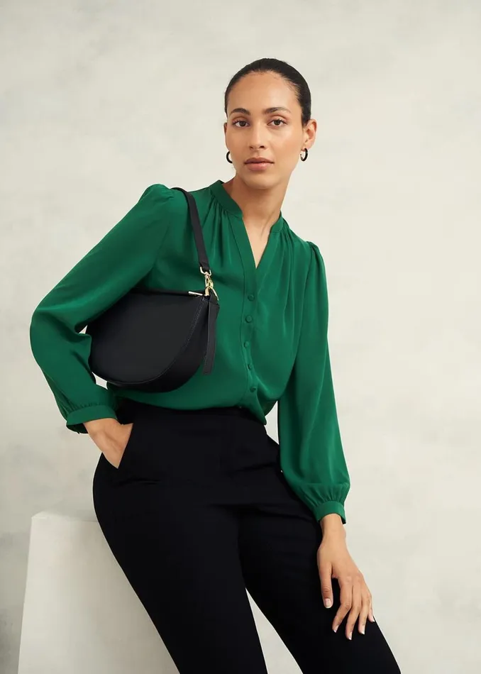 Tops Women HOBBS Peony Blouse Green