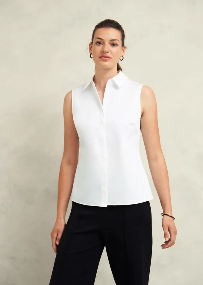 Tops Women HOBBS Vic Sleeveless Shirt White