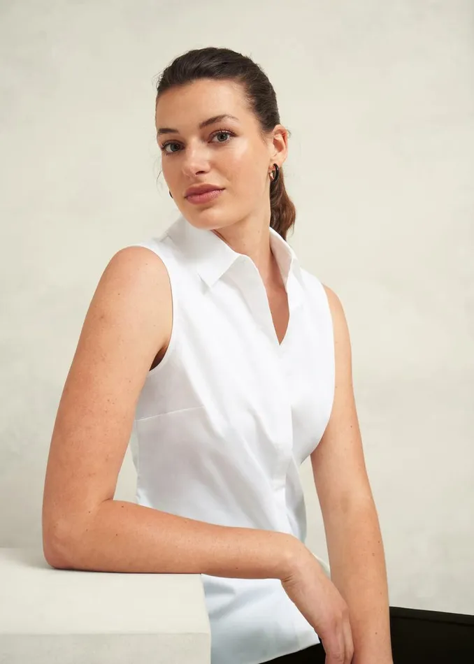 Tops Women HOBBS Vic Sleeveless Shirt White