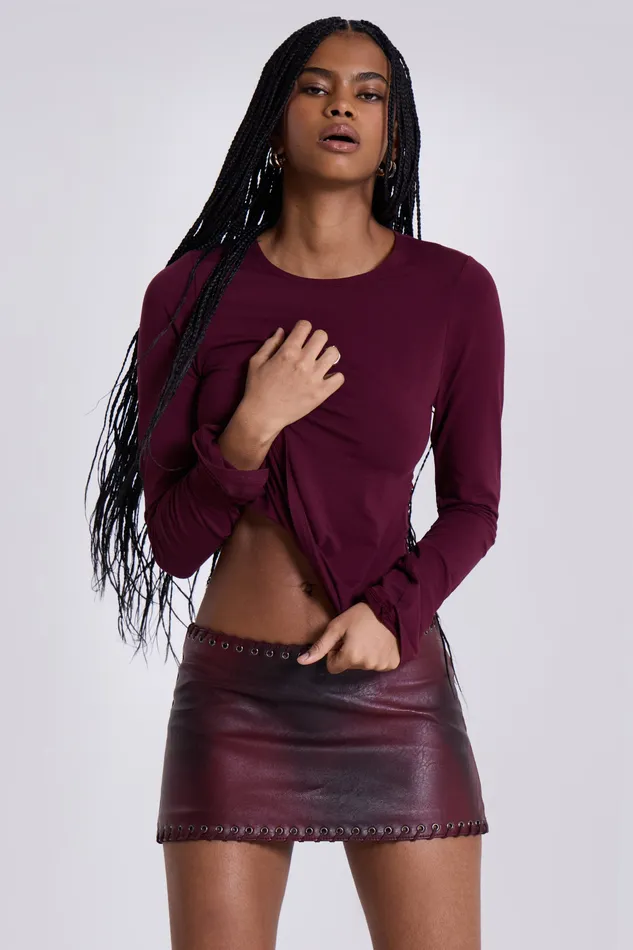 Tops Women Jaded London Shop Wine Wings Mesh Top