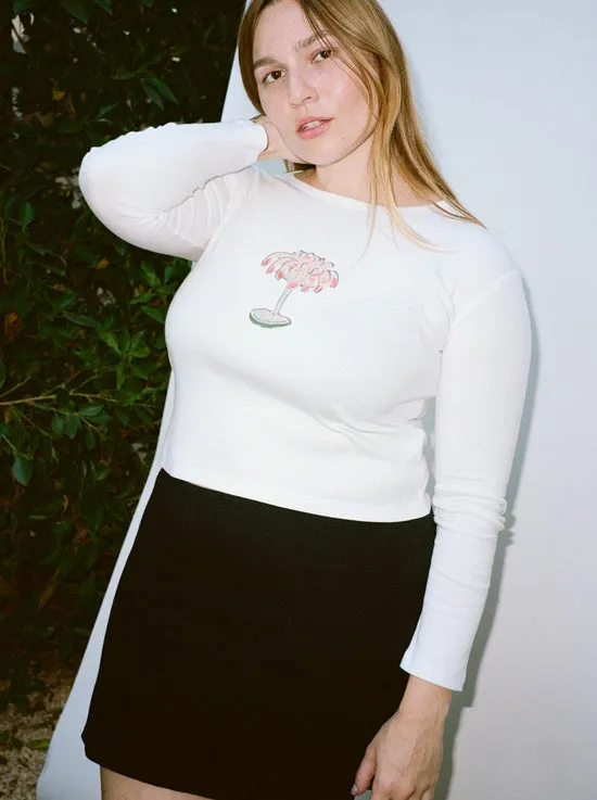 Tops Women Lisa Says Gah Dana Long Sleeve Tee Shrimp Cocktail