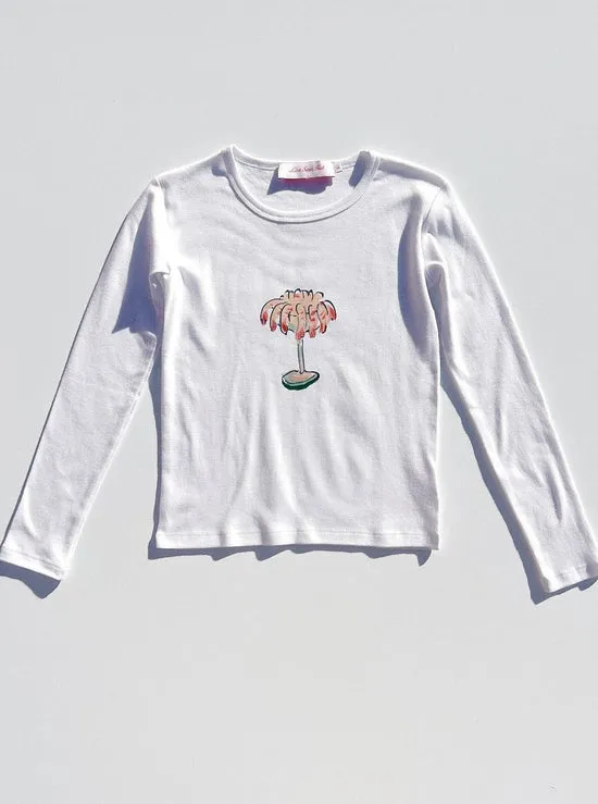 Tops Women Lisa Says Gah Dana Long Sleeve Tee Shrimp Cocktail