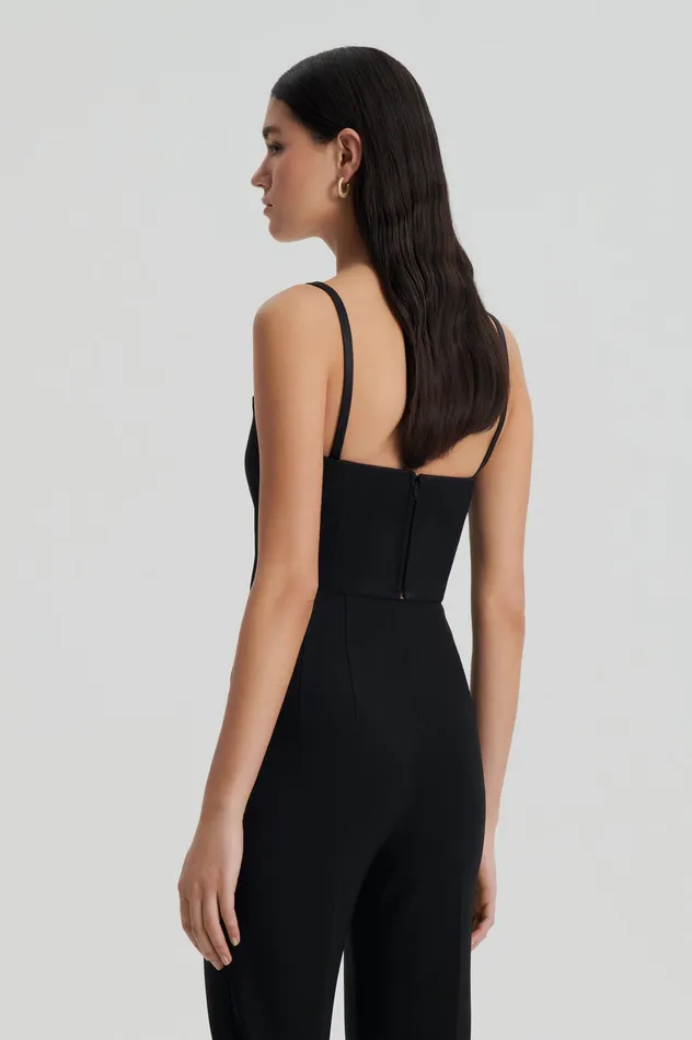Tops Women Scanlan Theodore SATIN BUSTIER BLACK Tops Women Scanlan Theodore SATIN BUSTIER BLACK