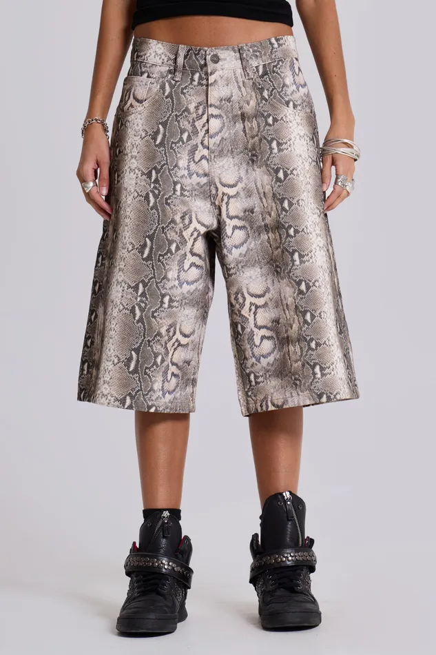 Tops Women Shop Boa Snake Print Colossus Jorts Jaded London