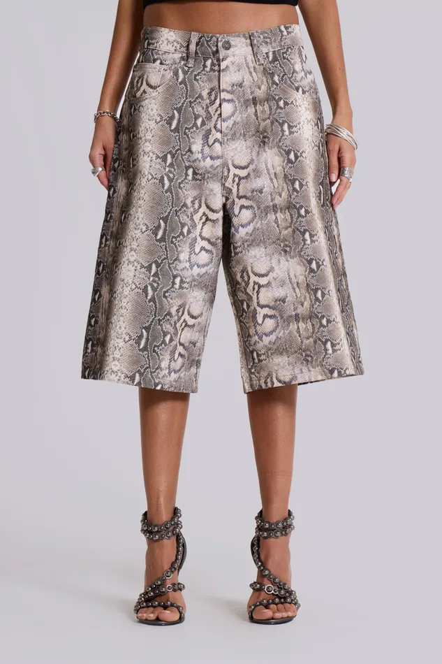 Tops Women Shop Boa Snake Print Colossus Jorts Jaded London