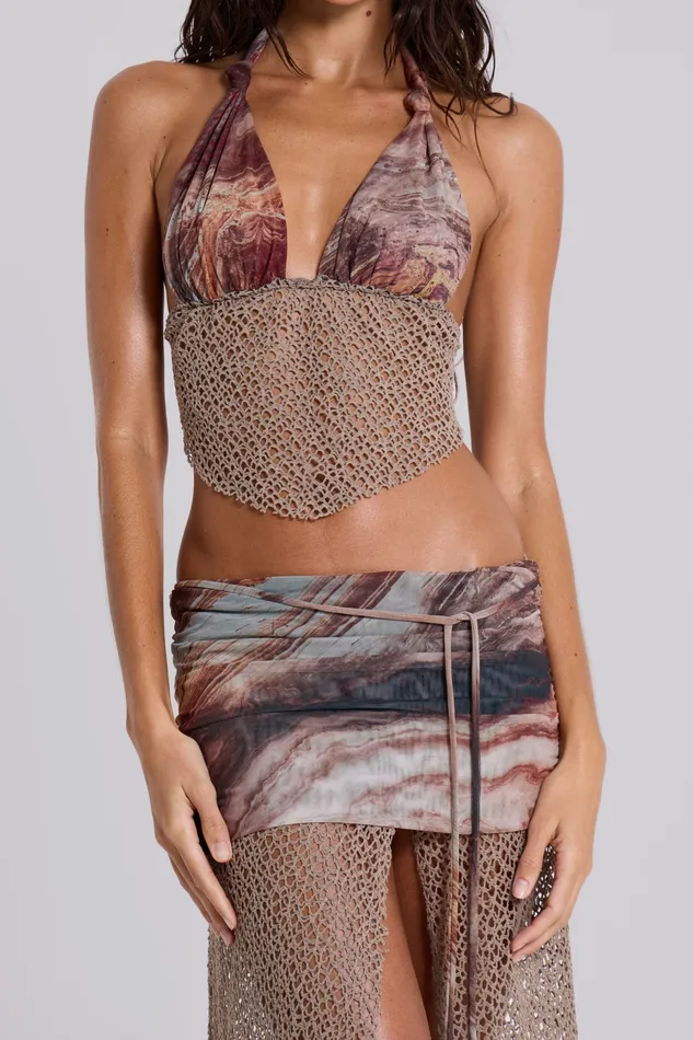 Tops Women Shop Kumina Hankerchief Plunge Top Jaded London