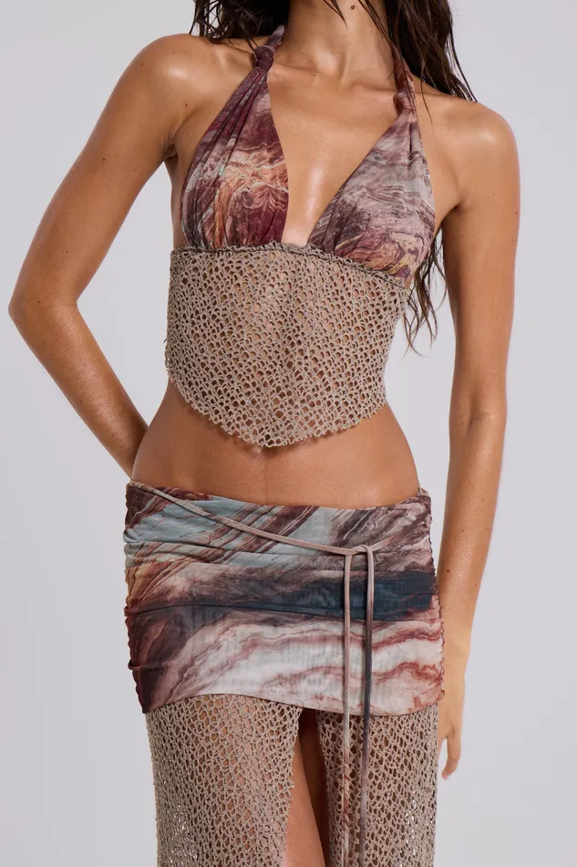 Tops Women Shop Kumina Hankerchief Plunge Top Jaded London