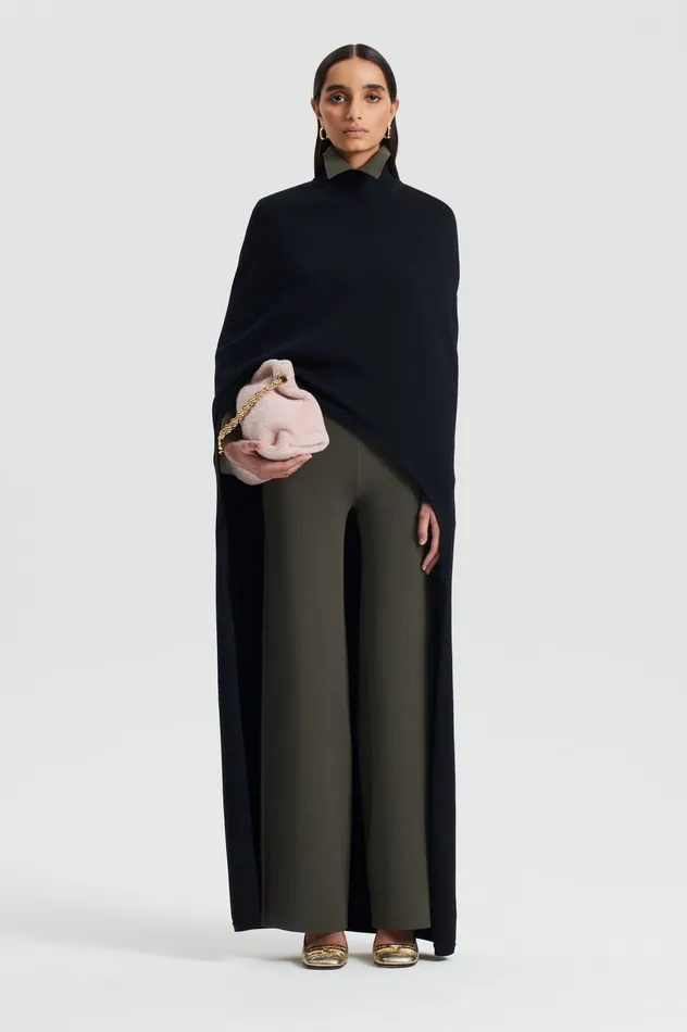 Trousers Scanlan Theodore Women MICRO CREPE KNIT TROUSER SAFARI