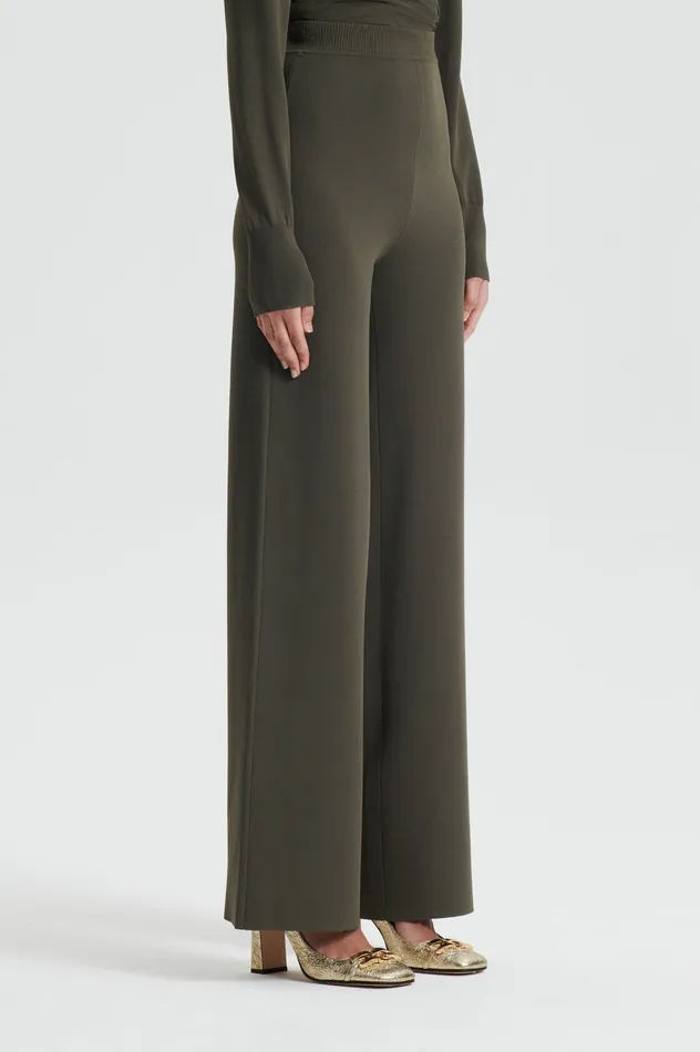 Trousers Scanlan Theodore Women MICRO CREPE KNIT TROUSER SAFARI