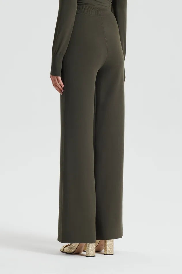 Trousers Scanlan Theodore Women MICRO CREPE KNIT TROUSER SAFARI