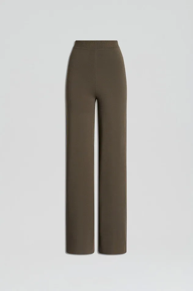 Trousers Scanlan Theodore Women MICRO CREPE KNIT TROUSER SAFARI