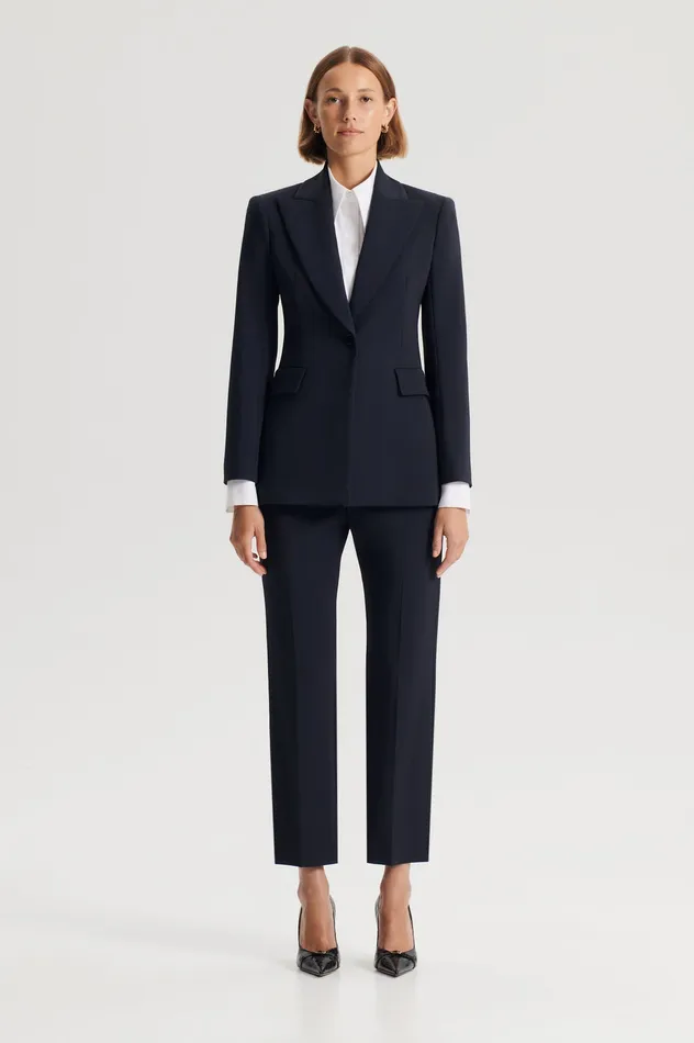 Trousers TAILORED SLIM CROP TROUSER NAVY 8211 Scanlan Theodore Women