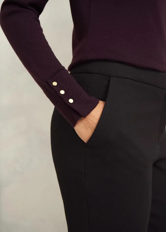 Trousers Women HOBBS Petite Mia Slim Trouser Black