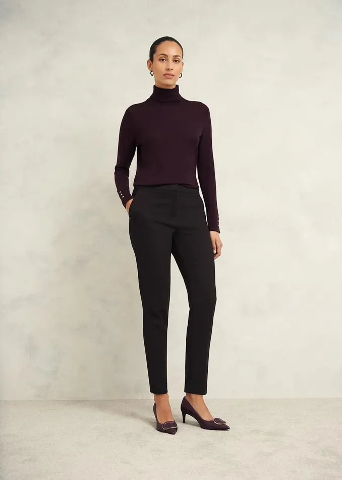 Trousers Women HOBBS Petite Mia Slim Trouser Black