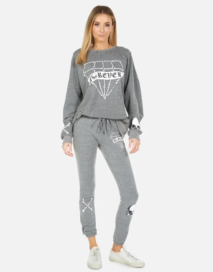 Uri Bone Diamond Heather Grey Women039s Lauren Moshi Long Sweatpants