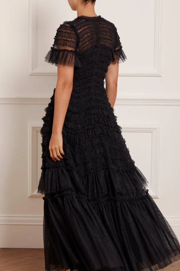 Valentine Ruffle Gown Black Women Needle and Thread Dresses