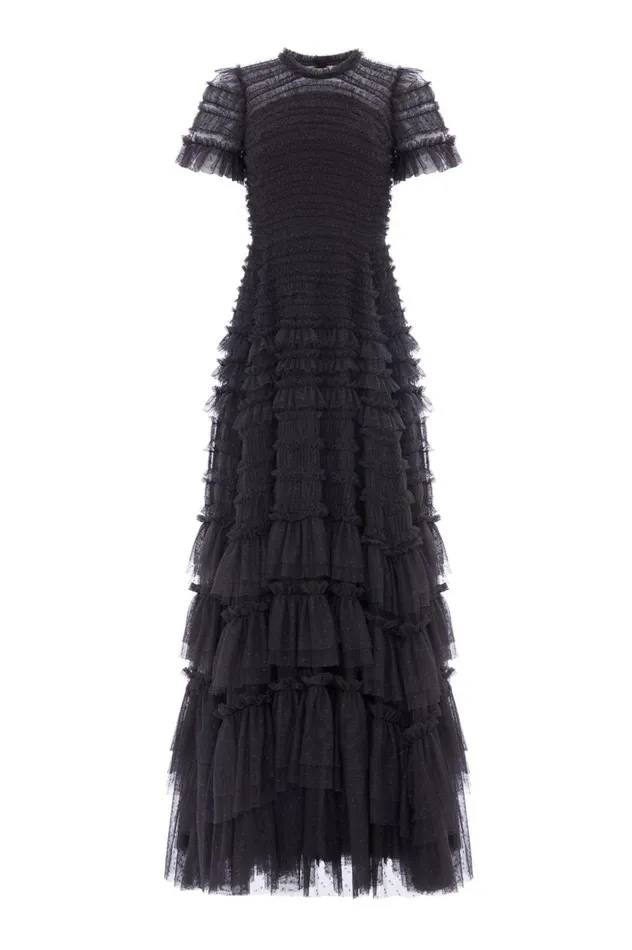 Valentine Ruffle Gown Black Women Needle and Thread Dresses