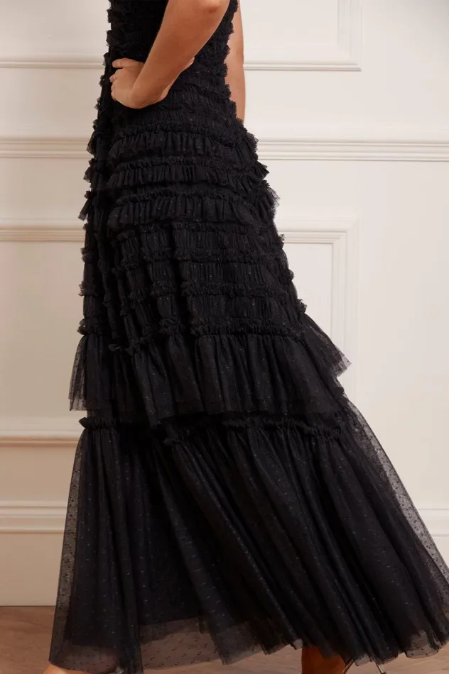 Valentine Ruffle Gown Black Women Needle and Thread Dresses