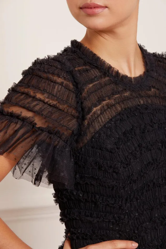 Valentine Ruffle Gown Black Women Needle and Thread Dresses