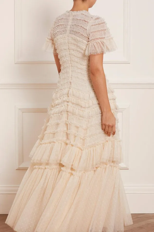 Valentine Ruffle Gown Champagne Women Needle and Thread Dresses