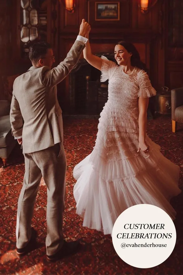 Valentine Ruffle Gown Champagne Women Needle and Thread Dresses