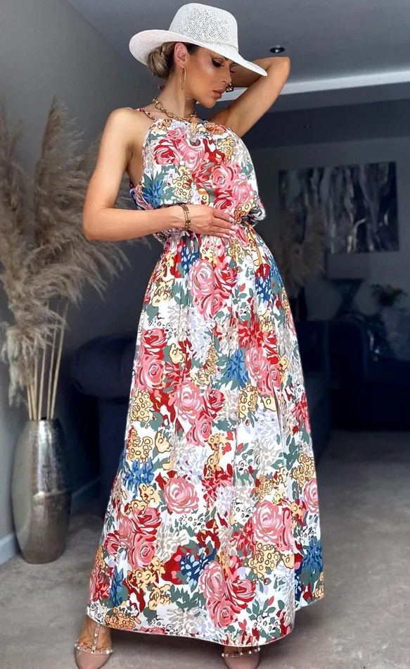 Vanisha Floral Side Slit Maxi Dress Women Missfiga Maxi Dresses