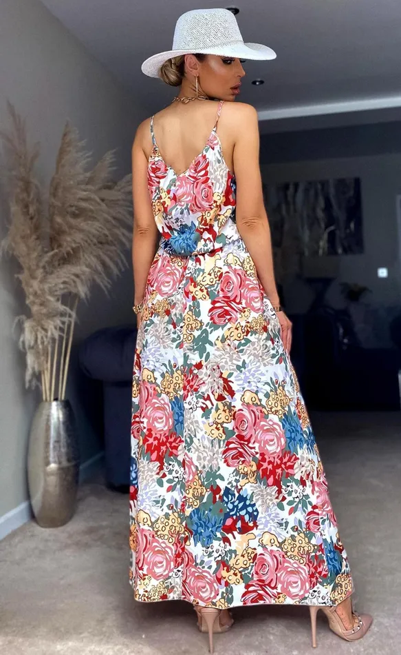 Vanisha Floral Side Slit Maxi Dress Women Missfiga Maxi Dresses