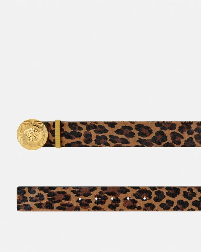 Versace Belts Men Leopard Medusa Biggie Belt 16034 Animalier