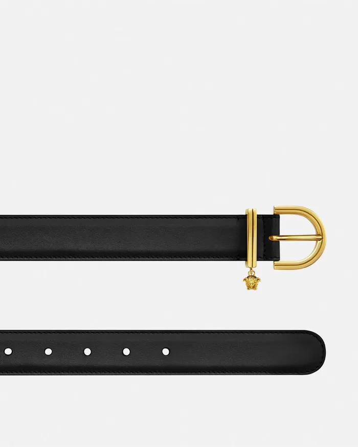 Versace Belts Women Medusa 03995 Leather Belt 3 Cm Blackgold