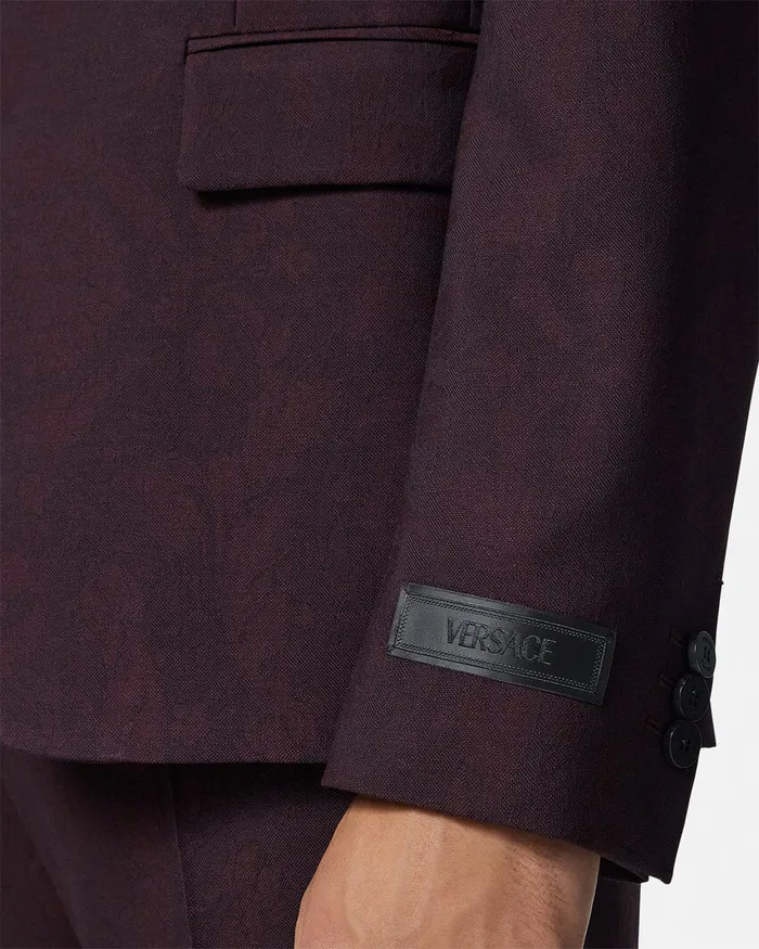 Versace Blazers and Suits Men Barocco Jacquard SingleBreasted Blazer Brown