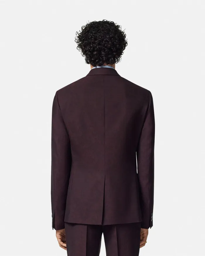 Versace Blazers and Suits Men Barocco Jacquard SingleBreasted Blazer Brown
