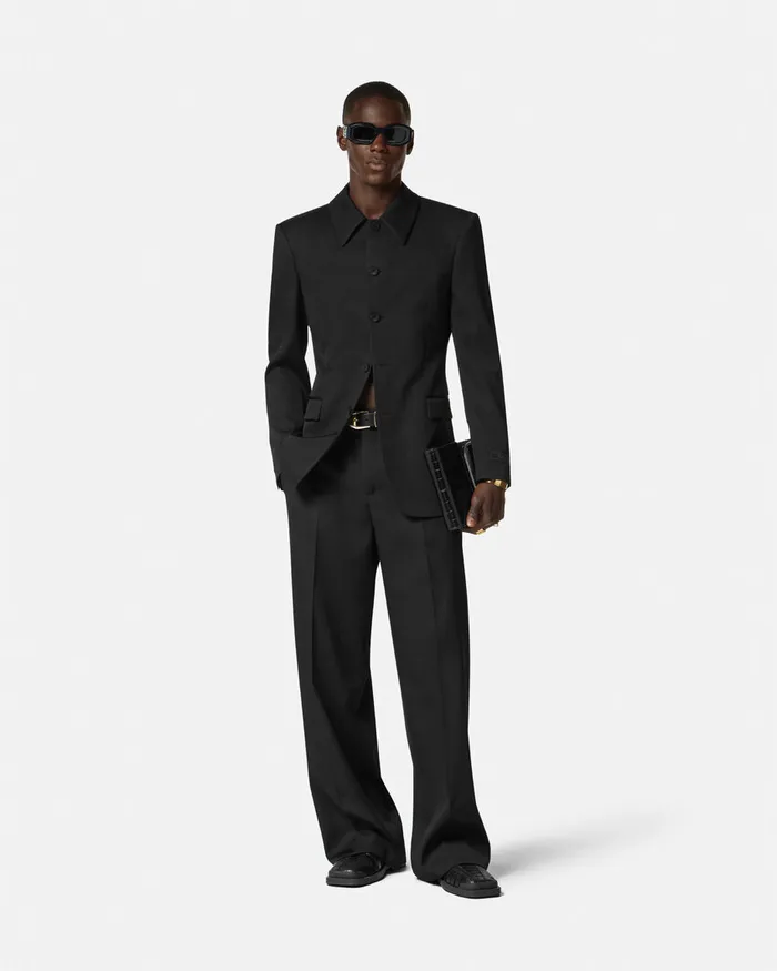 Versace Blazers and Suits Men SingleBreasted Tailored Jacket Black