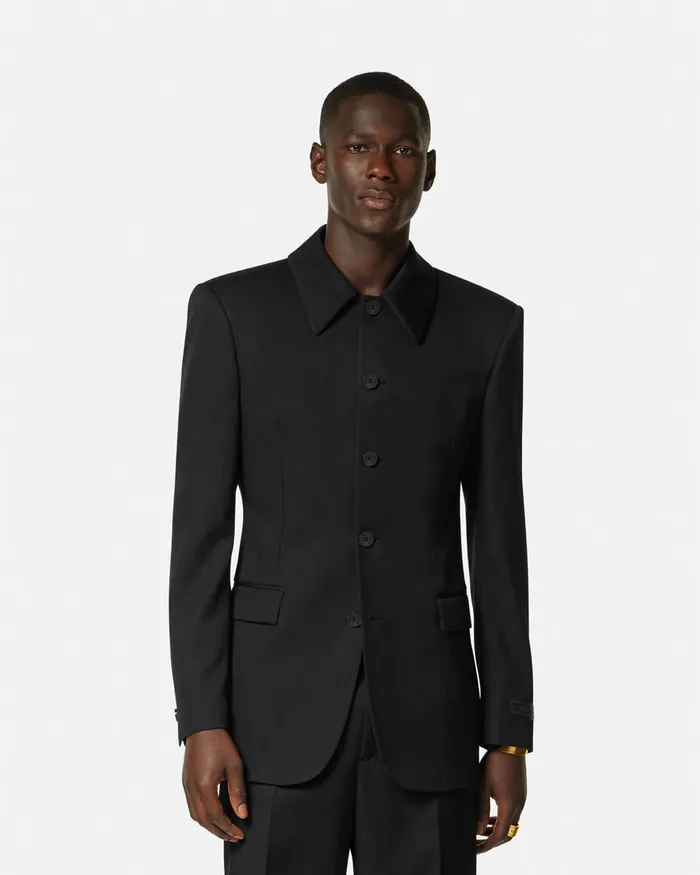 Versace Blazers and Suits Men SingleBreasted Tailored Jacket Black