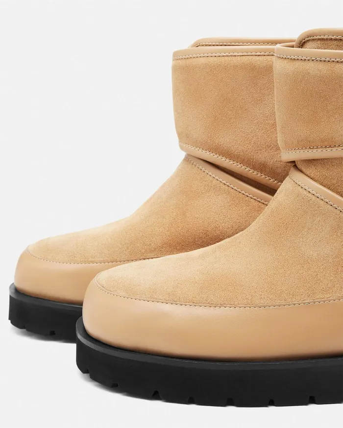 Versace Boots Men Bastion Suede Boots Beige