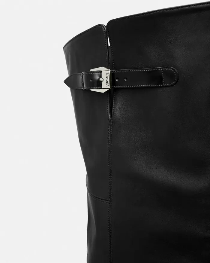 Versace Boots Men Texano ThighHigh Boots 40 Mm Black