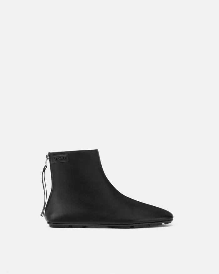 Versace Boots Men Villa Ankle Boots Blacksilver
