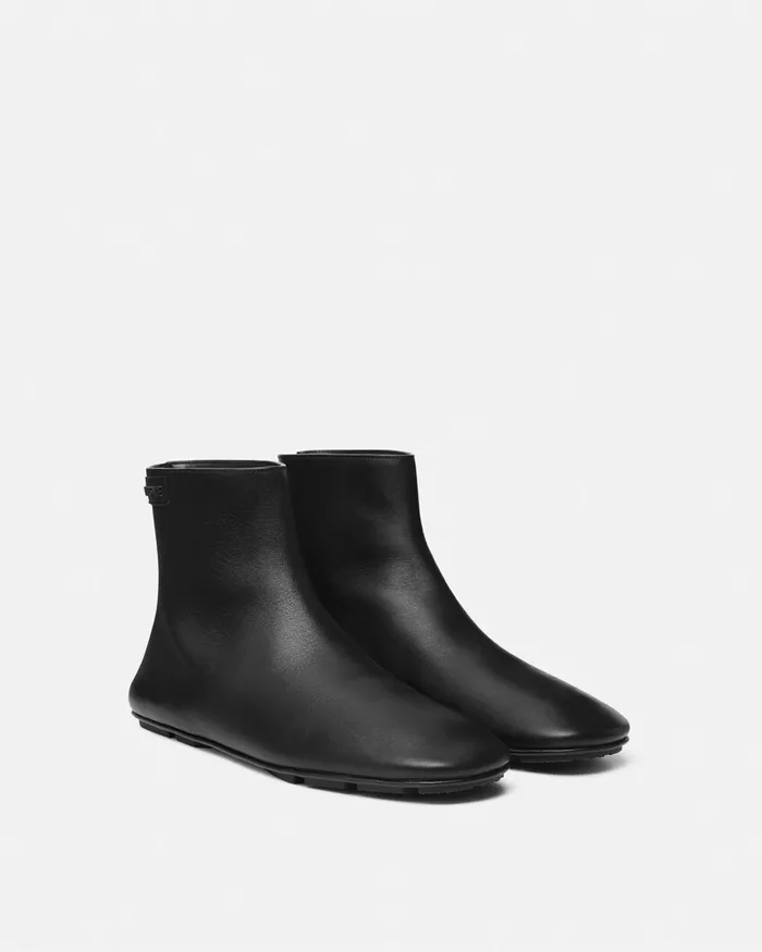 Versace Boots Men Villa Ankle Boots Blacksilver