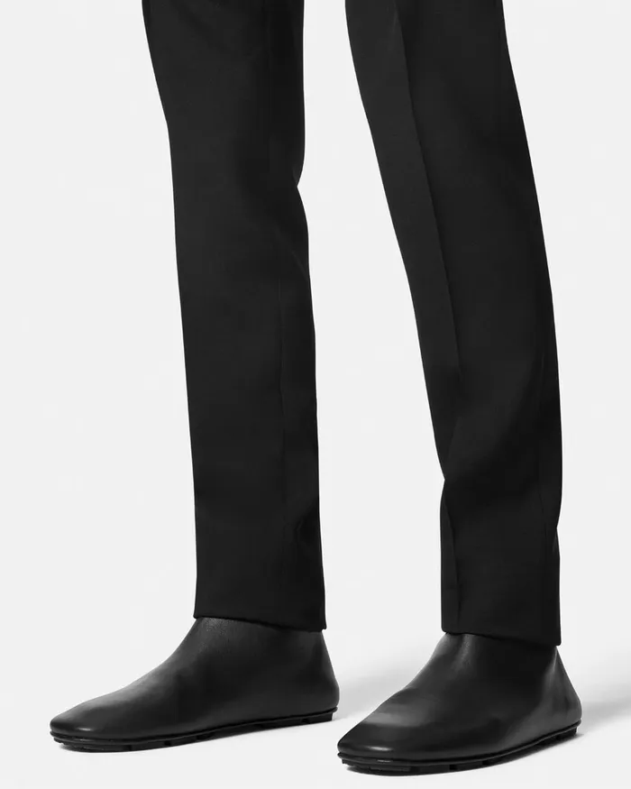 Versace Boots Men Villa Ankle Boots Blacksilver