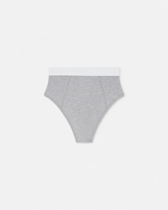 Versace Bras and Briefs Women 90s Vintage Logo Ribbed Briefs Gray