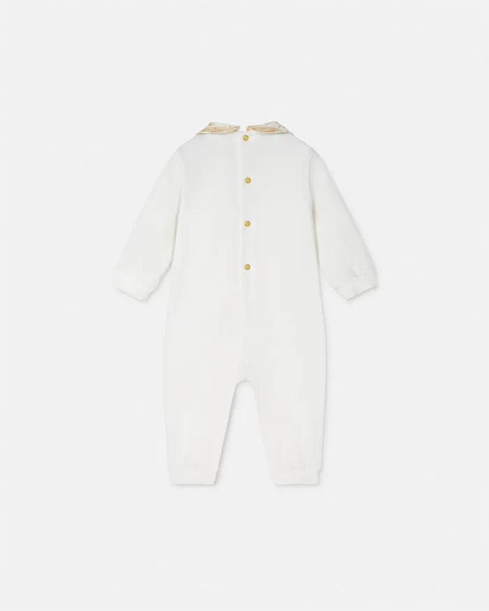 Versace Clothing Kids Barocco Baby Sleepsuit Beige