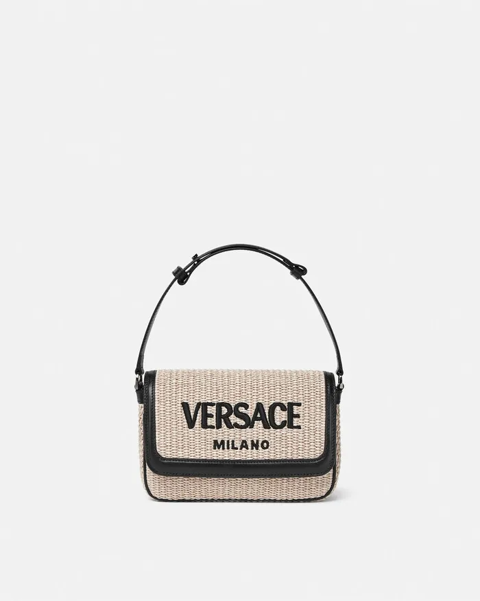 Versace Crossbody and Messengers MenWomen Milano Raffia Crossbody Bag Beige